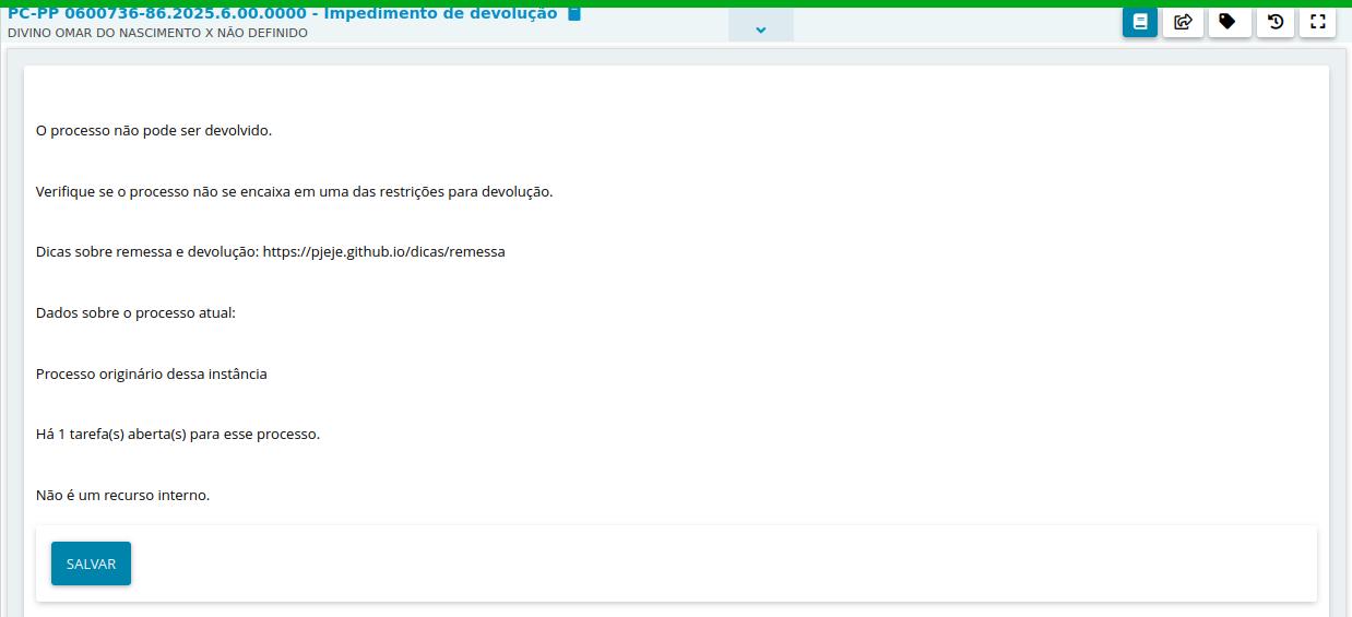 Impedimento de devolução